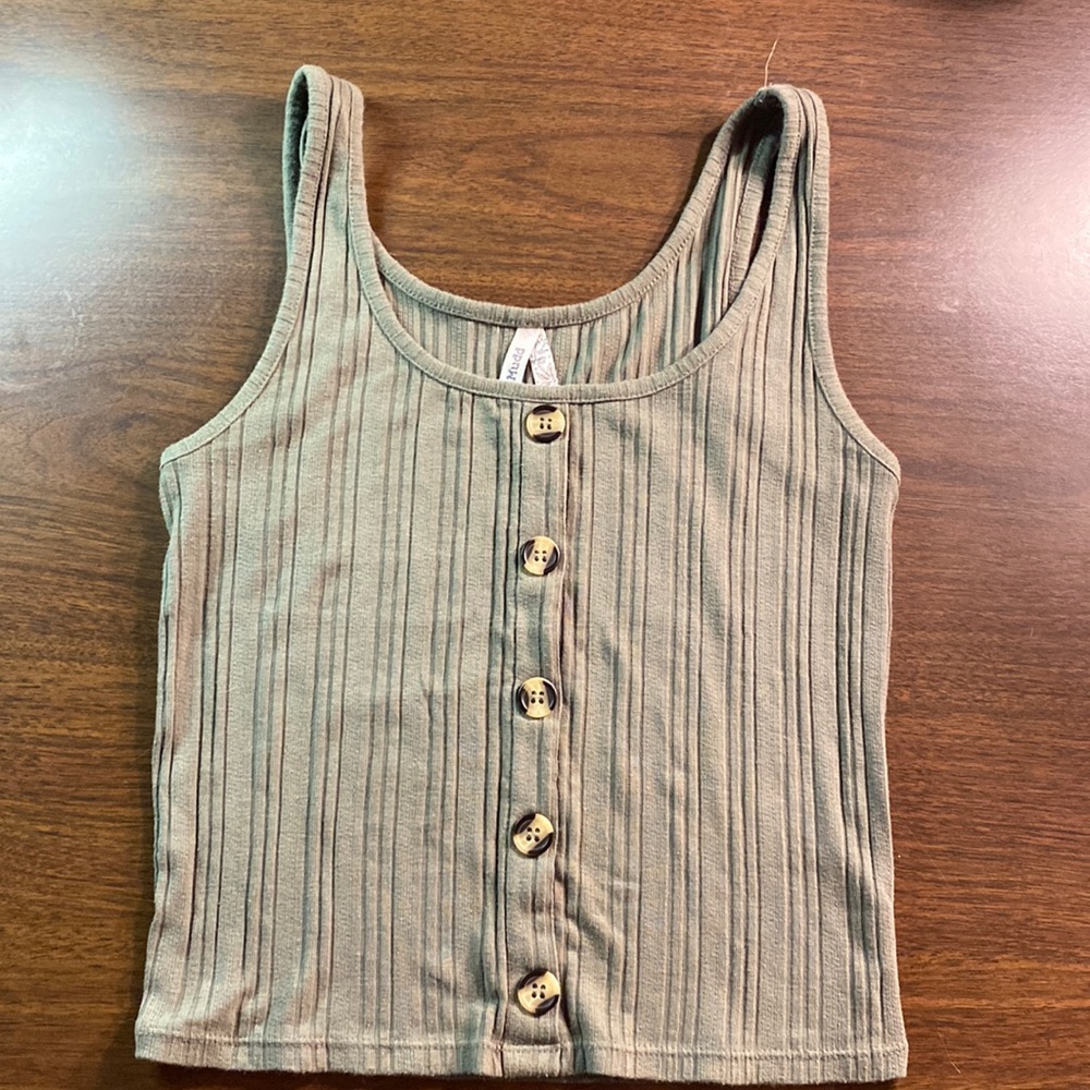 Mudd army green ribbed tank